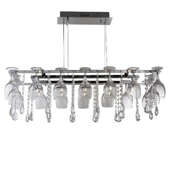 Read more about Vino 10 light ceiling in chrome with wine glass trim